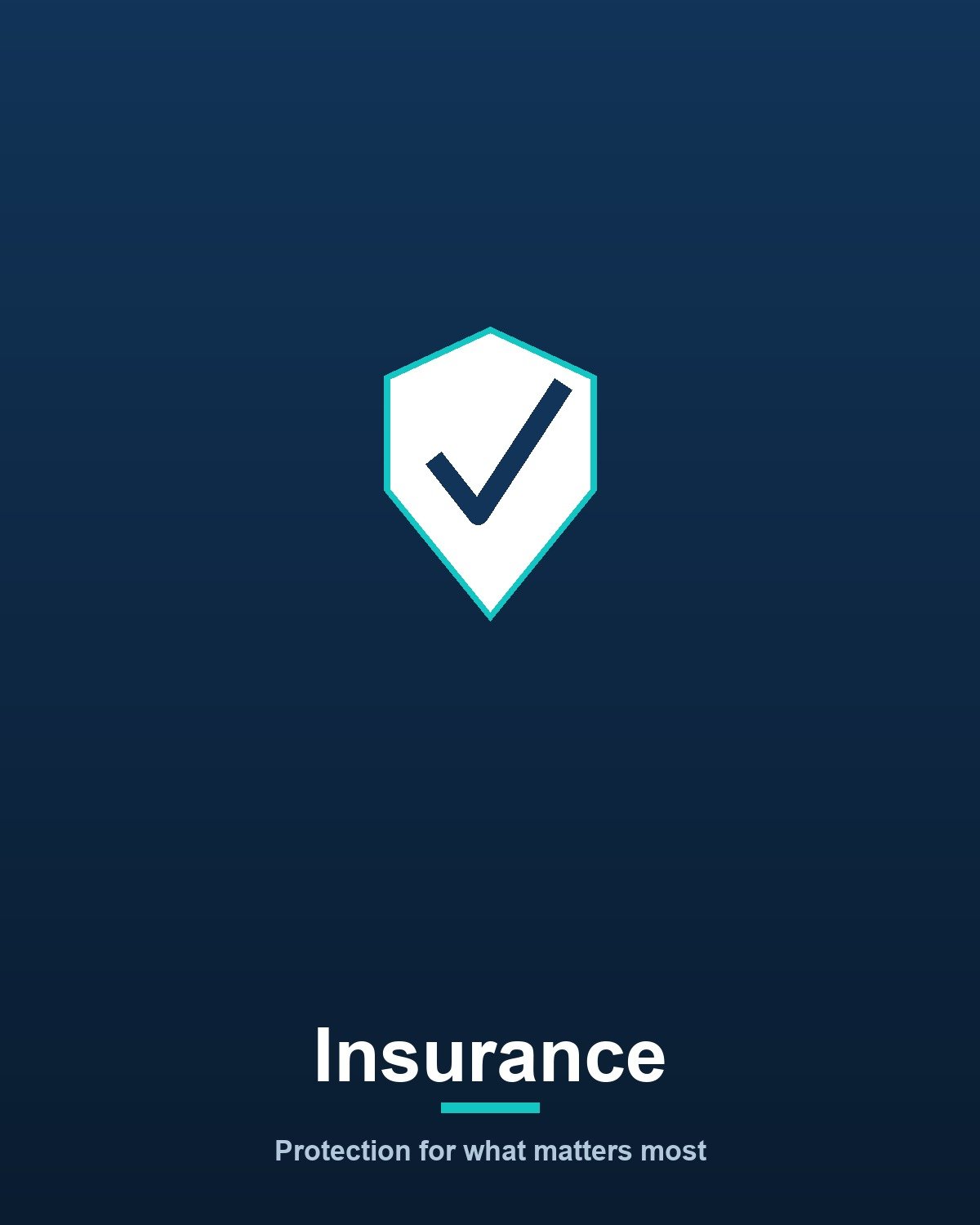 A graphic of a shield with a checkmark representing financial protection